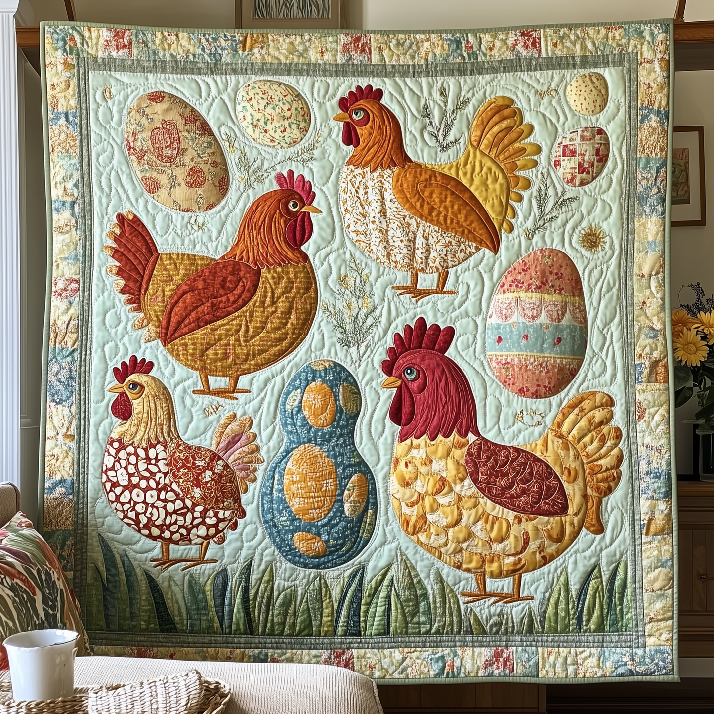 Hens Quilted Blanket GFTOTL554