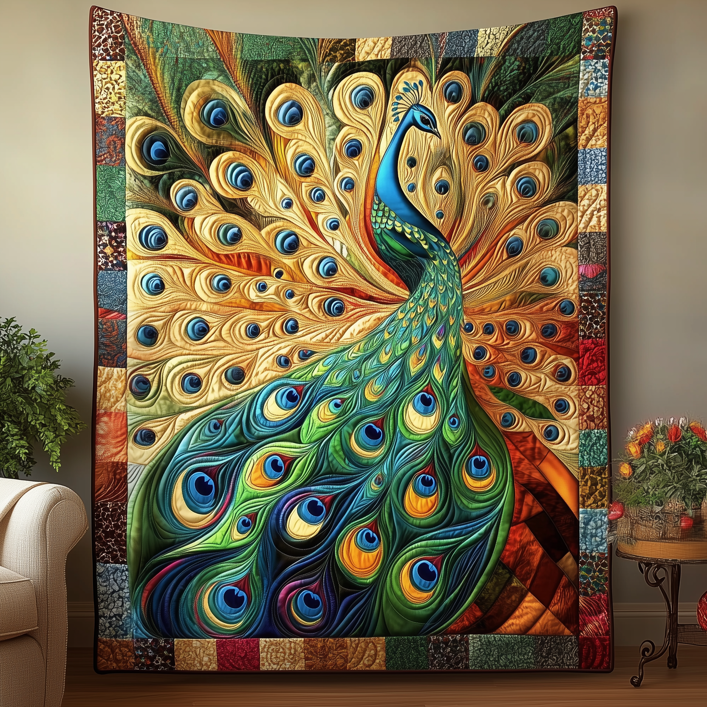 Peacock Quilted Blanket GFTOTL710