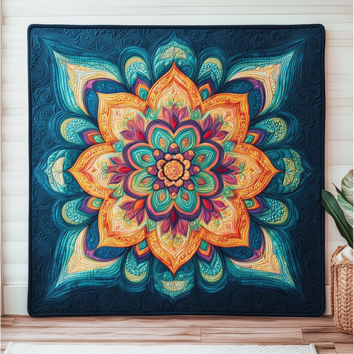 Blue Mandala Quilted Blanket GFTOTL881