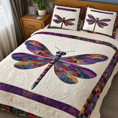 Elegance Dragonfly 3-Piece Quilted Bedding Set GFTOTL919