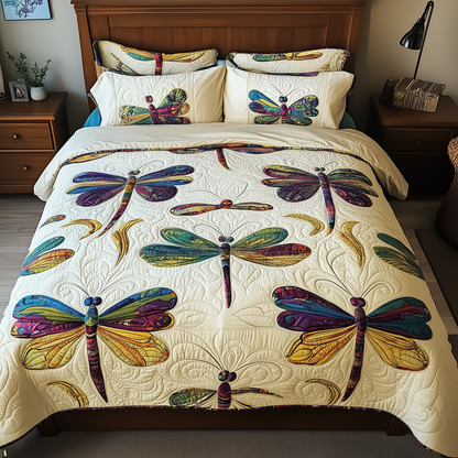 Elegance Dragonfly 3-Piece Quilted Bedding Set GFTOTL923