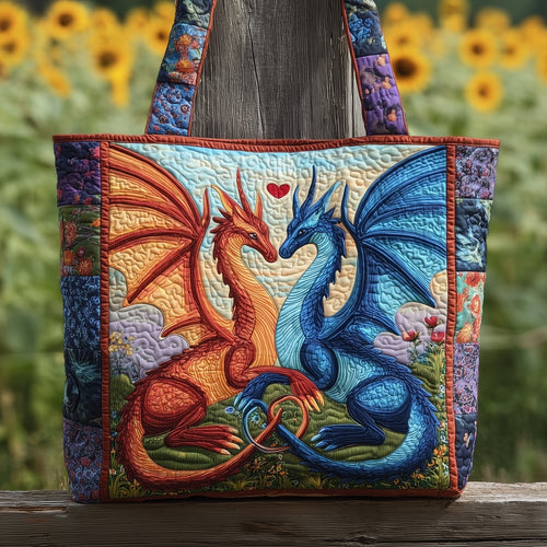 Dragon Embrace Quilted Tote Bag GFTOTP10012