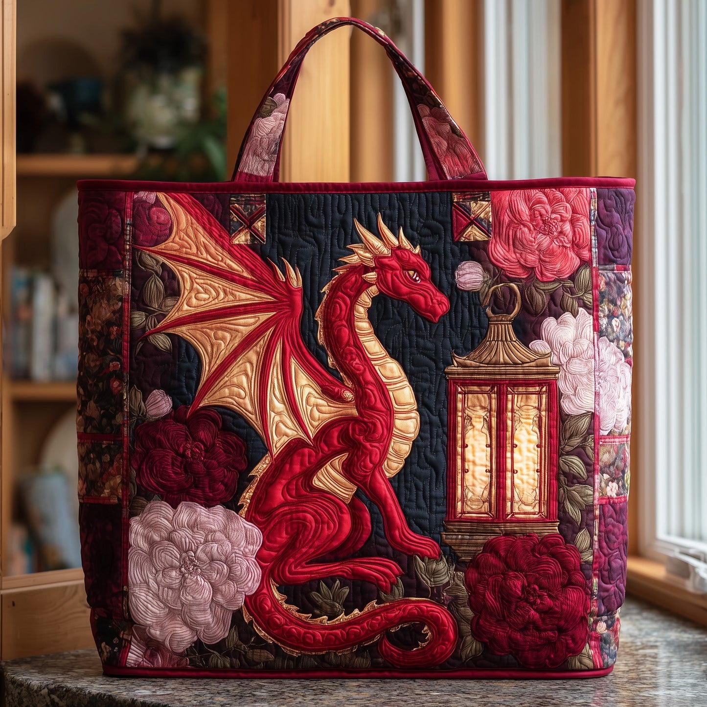 Majestic Dragon Quilted Tote Bag GFTOTP10016