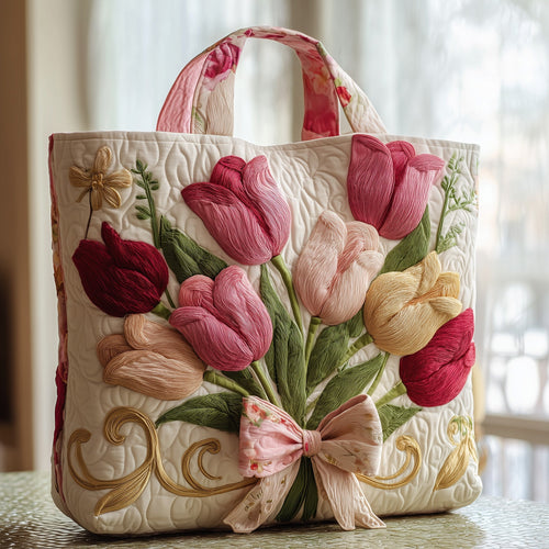Tulip Bloom Quilted Tote Bag GFTOTP10042