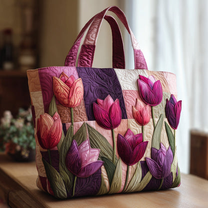 Tulip Bloom Quilted Tote Bag GFTOTP10046