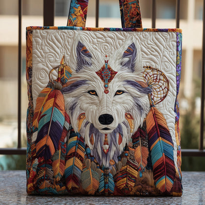 Native Wolf Quilted Tote Bag GFTOTP10086