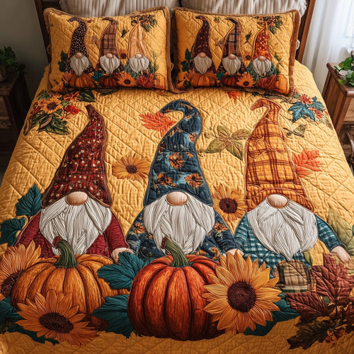 Autumn Gnome 3-Piece Quilted Bedding Set GFTOTP10108