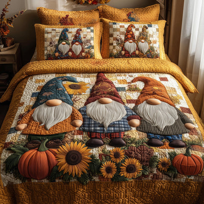 Autumn Gnome 3-Piece Quilted Bedding Set GFTOTP10109