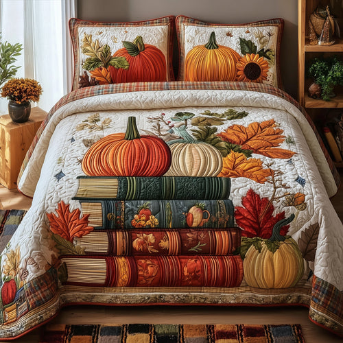 Autumn Library 3-Piece Quilted Bedding Set GFTOTP10114