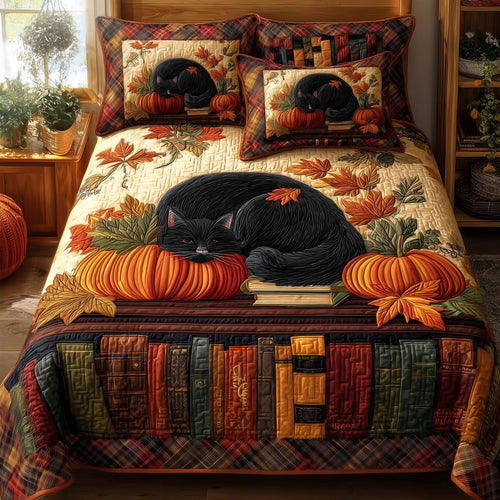 Autumn Library 3-Piece Quilted Bedding Set GFTOTP10117