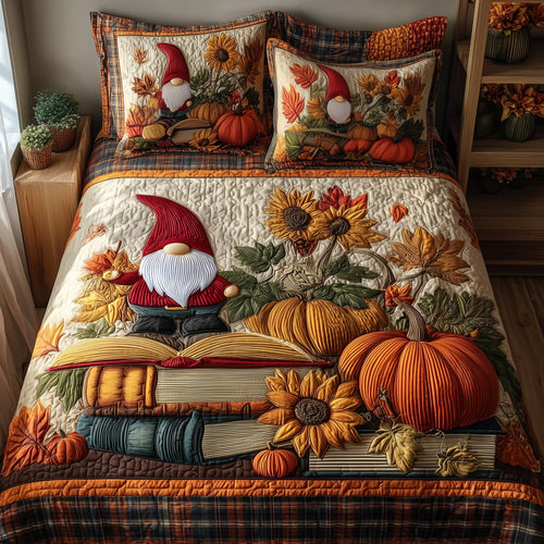 Autumn Library 3-Piece Quilted Bedding Set GFTOTP10122