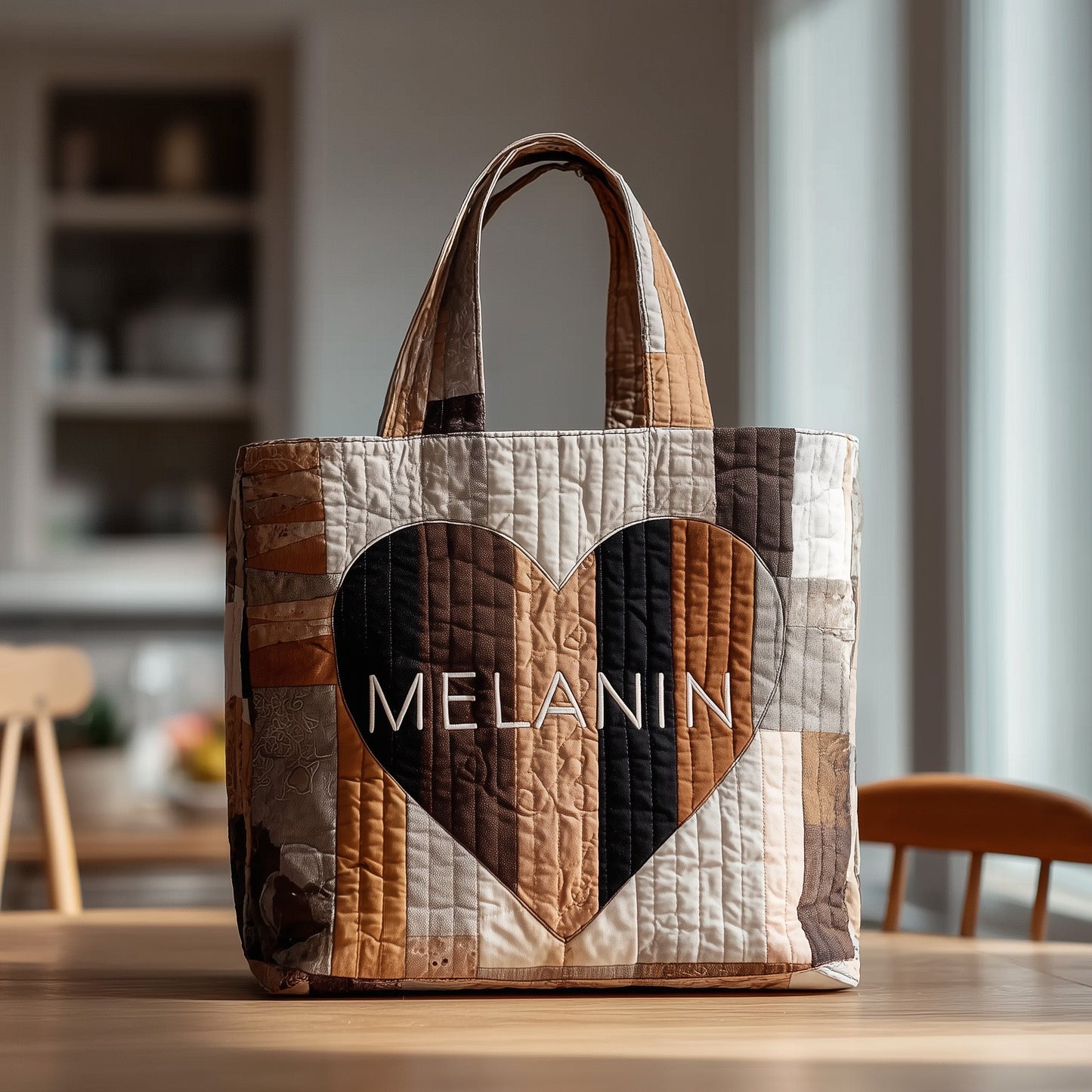 Melanin Heart Quilted Tote Bag GFTOTP10127