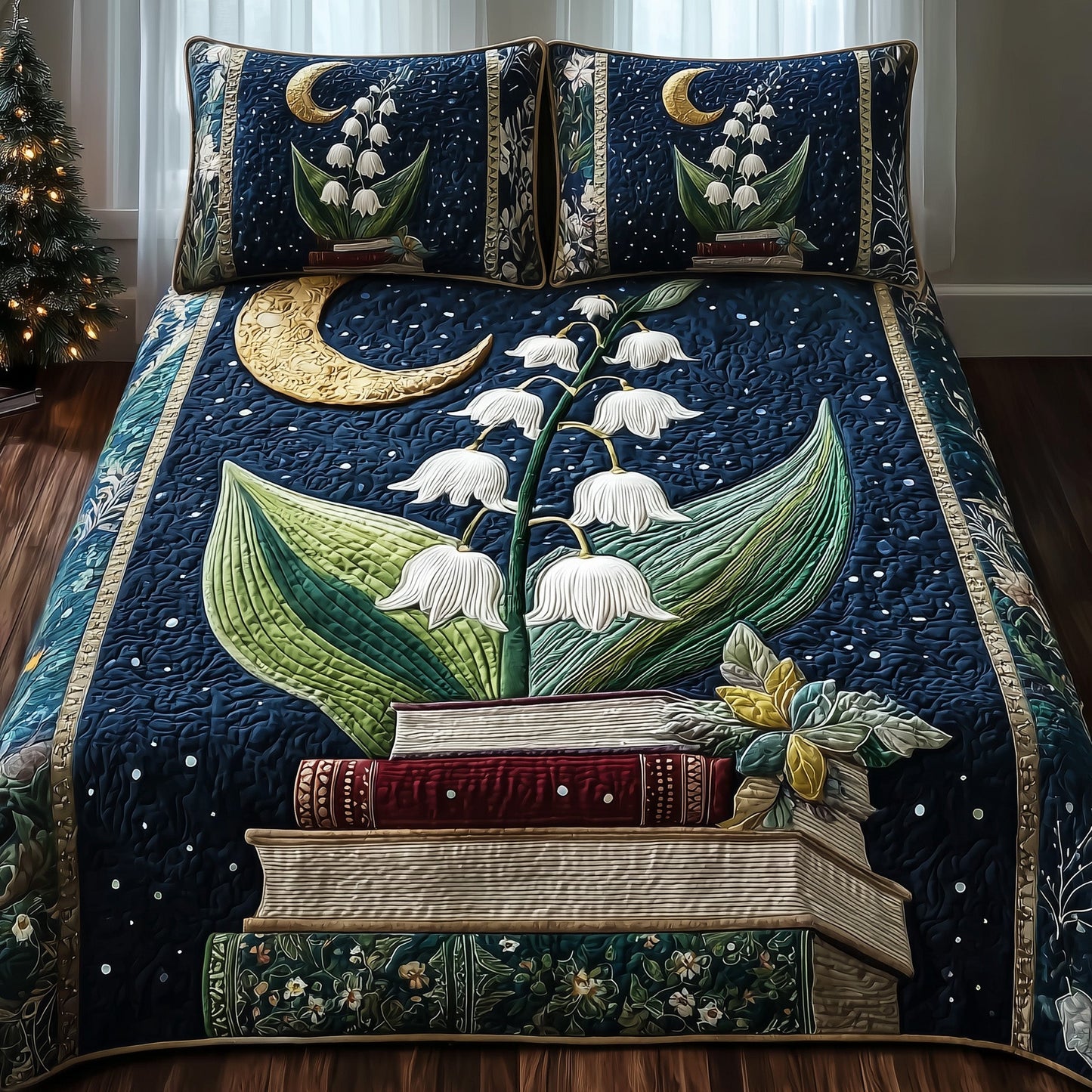 Lily of the Valley Library 3-Piece Quilted Bedding Set GFTOTP10134