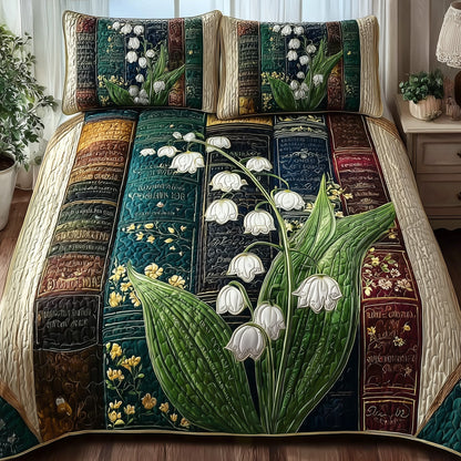 Lily of the Valley Library 3-Piece Quilted Bedding Set GFTOTP10136