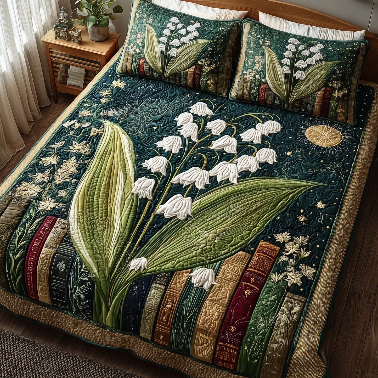 Lily of the Valley Library 3-Piece Quilted Bedding Set GFTOTP10138