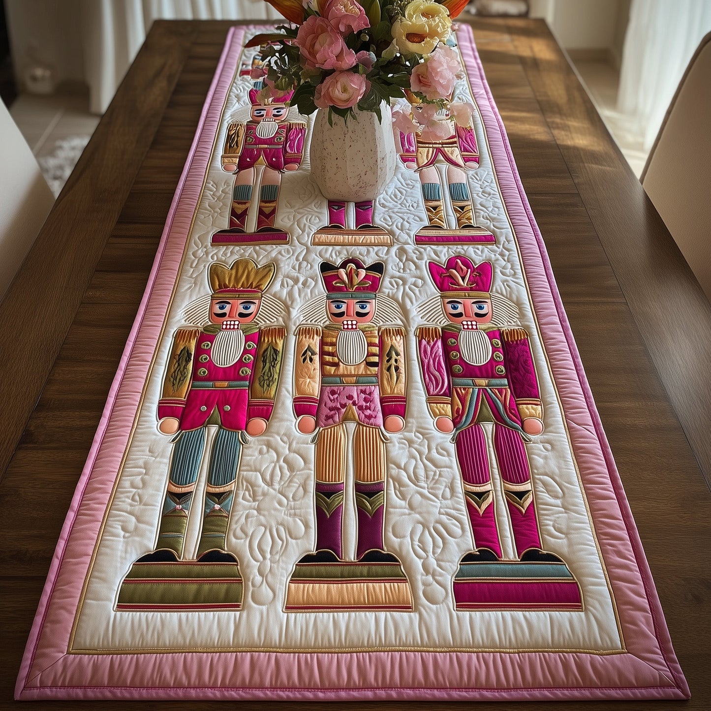 Pink Parade Nutcracker Quilted Table Runner GFTOTP10195