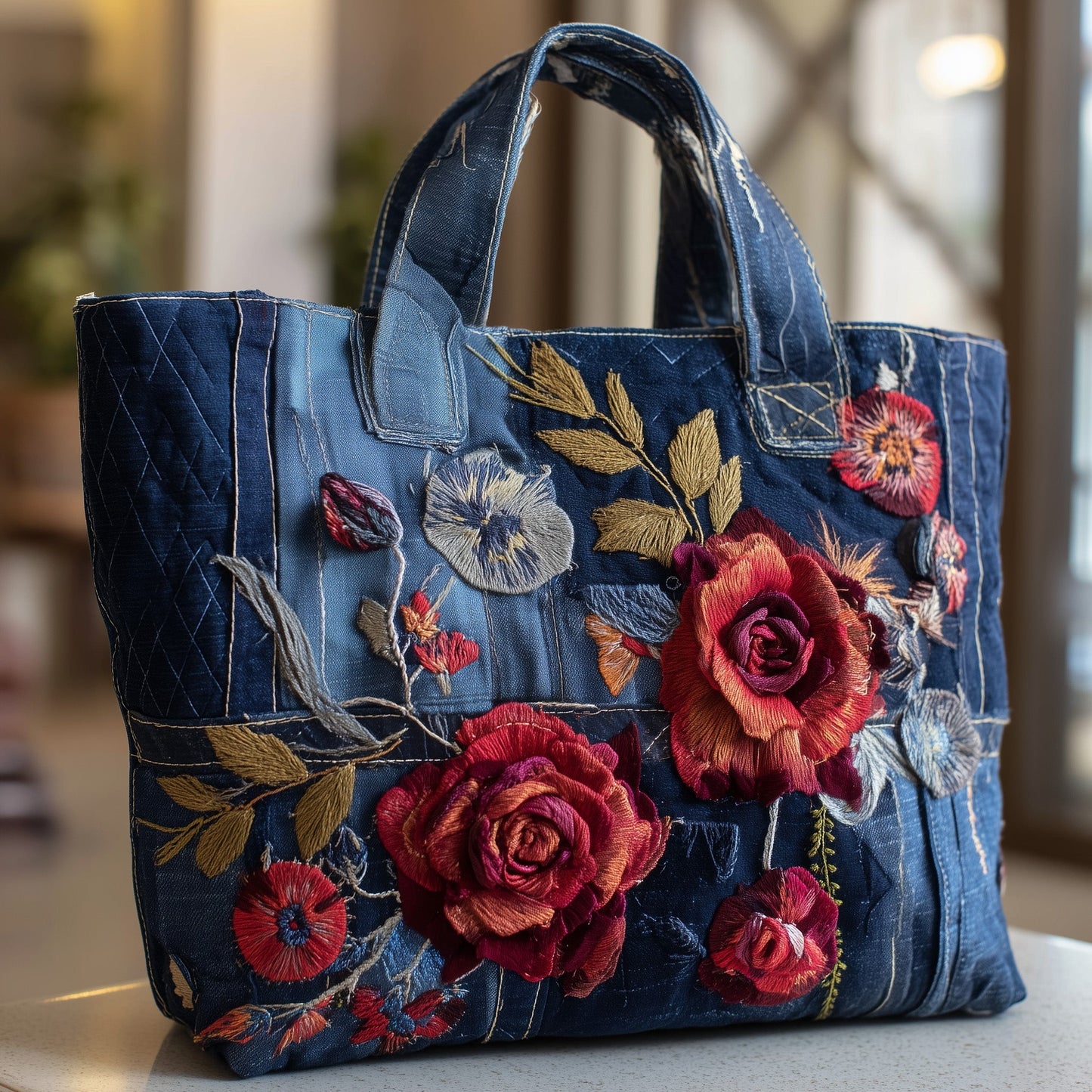 Rose Haven Quilted Tote Bag GFTOTP10209