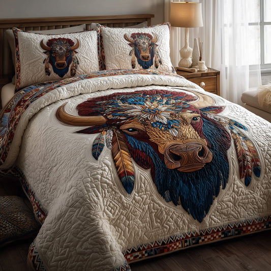 Majestic Bison 3-Piece Quilted Bedding Set GFTOTP10224