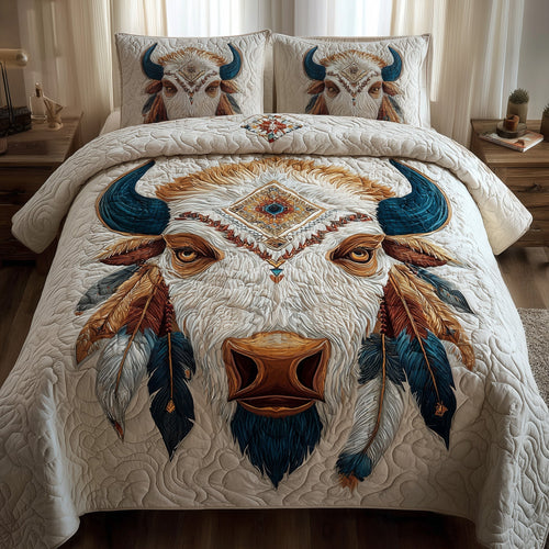 Majestic Bison 3-Piece Quilted Bedding Set GFTOTP10226