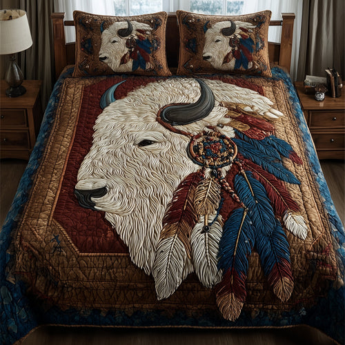 Majestic Bison 3-Piece Quilted Bedding Set GFTOTP10227