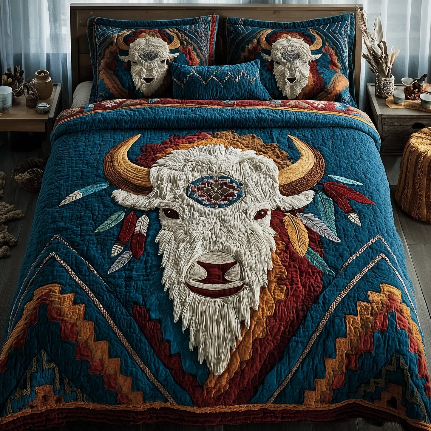 Majestic Bison 3-Piece Quilted Bedding Set GFTOTP10228