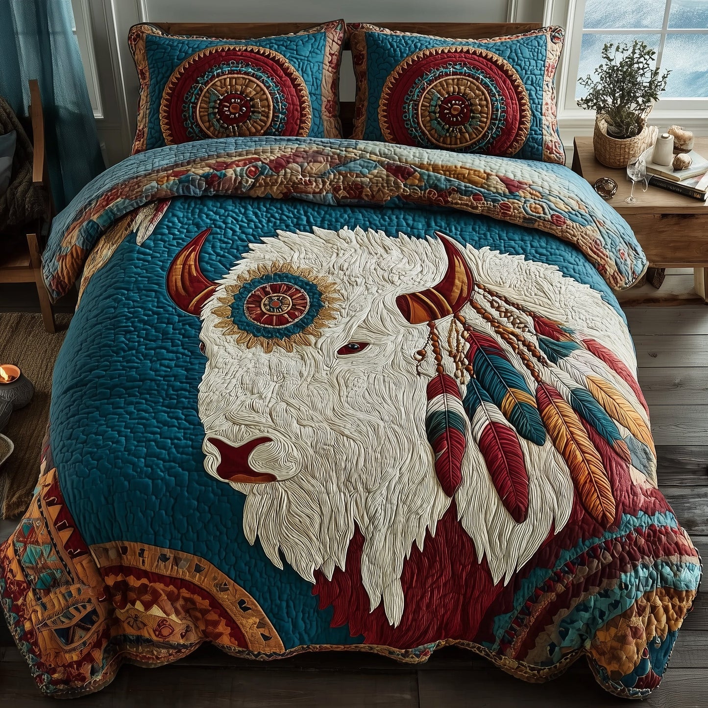 Majestic Bison 3-Piece Quilted Bedding Set GFTOTP10229