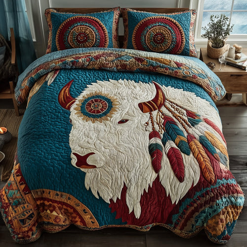 Majestic Bison 3-Piece Quilted Bedding Set GFTOTP10229