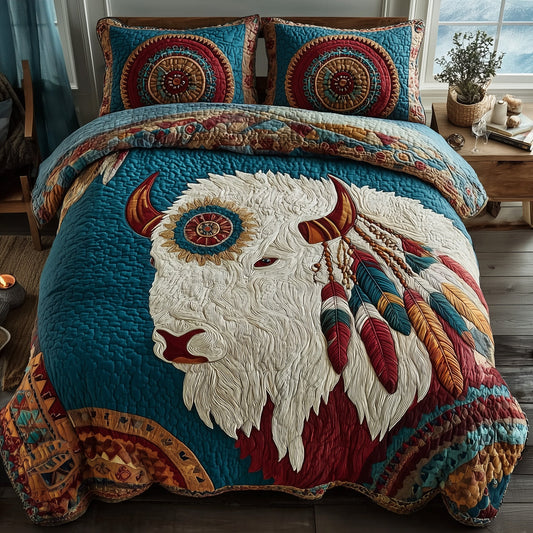 Majestic Bison 3-Piece Quilted Bedding Set GFTOTP10229