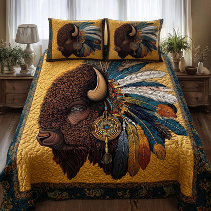 Majestic Bison 3-Piece Quilted Bedding Set GFTOTP10231
