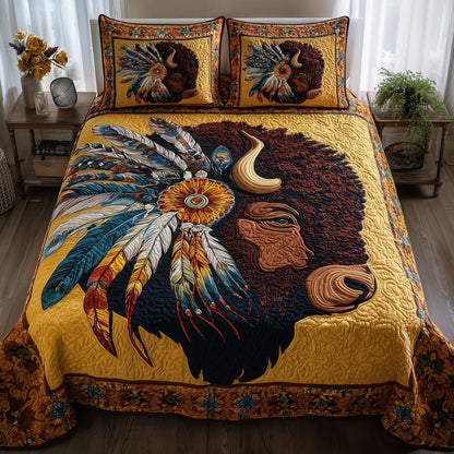 Majestic Bison 3-Piece Quilted Bedding Set GFTOTP10233