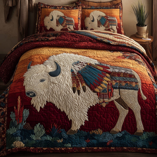 Majestic Bison 3-Piece Quilted Bedding Set GFTOTP10235