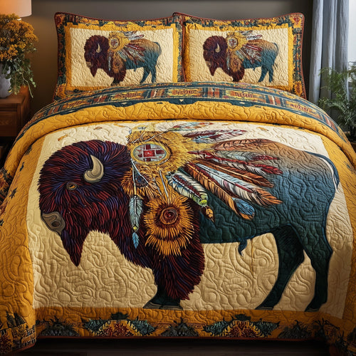 Majestic Bison 3-Piece Quilted Bedding Set GFTOTP10236