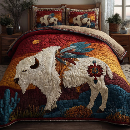 Majestic Bison 3-Piece Quilted Bedding Set GFTOTP10237