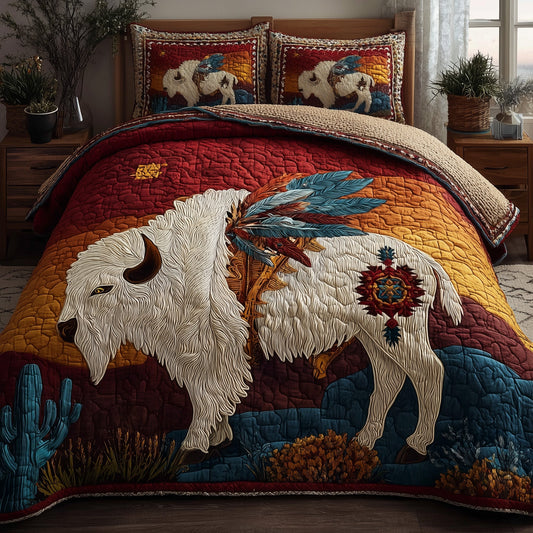 Majestic Bison 3-Piece Quilted Bedding Set GFTOTP10237