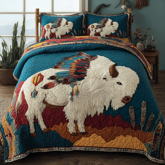 Majestic Bison 3-Piece Quilted Bedding Set GFTOTP10238