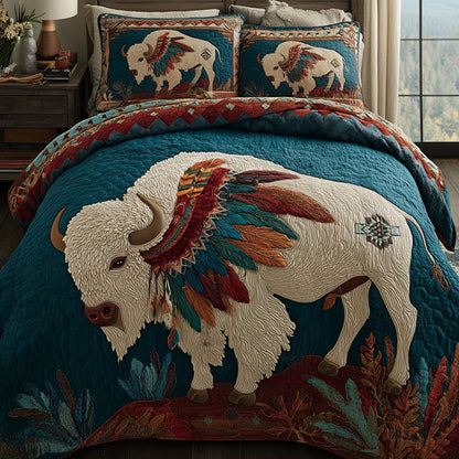 Majestic Bison 3-Piece Quilted Bedding Set GFTOTP10240