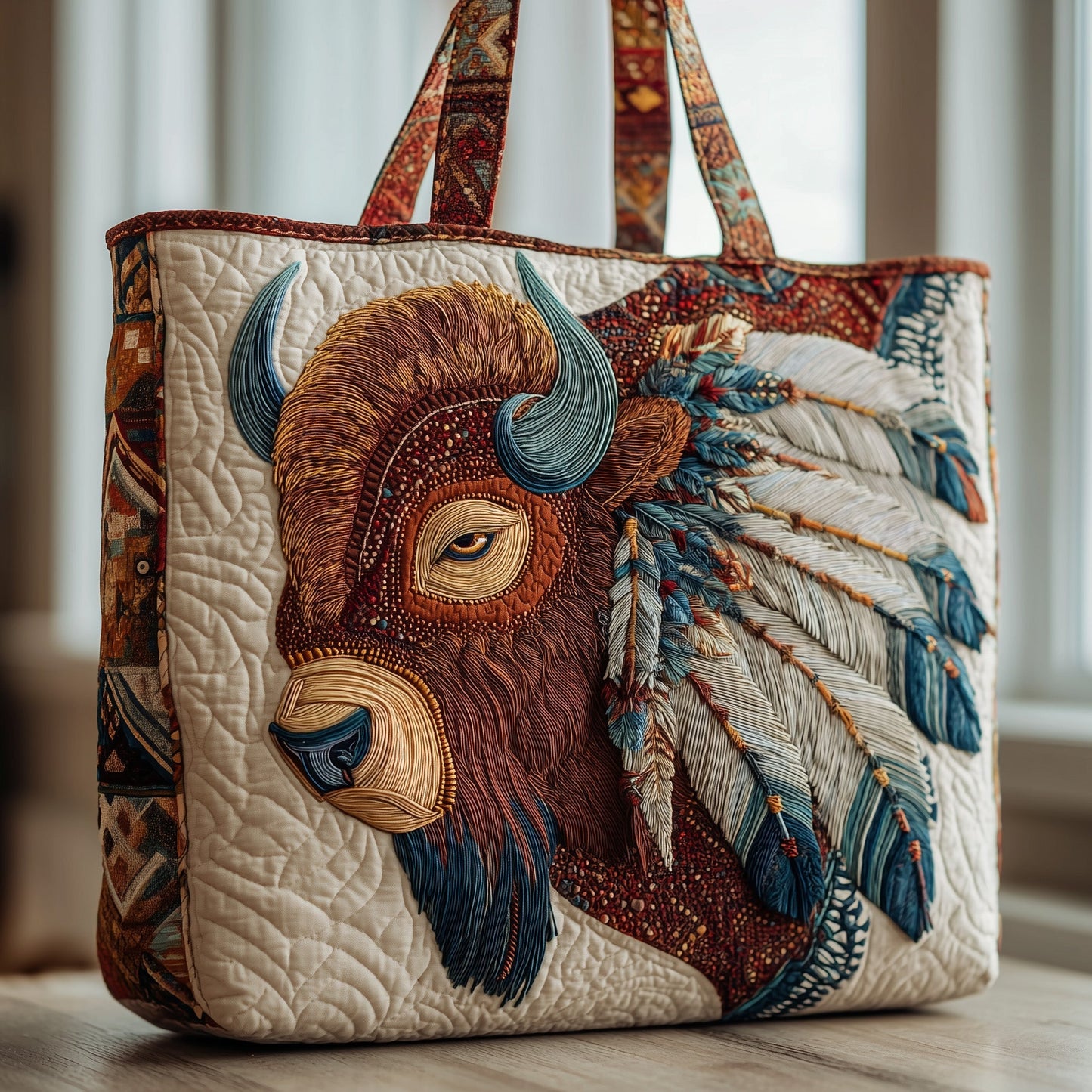 Majestic Bison Quilted Tote Bag GFTOTP10243