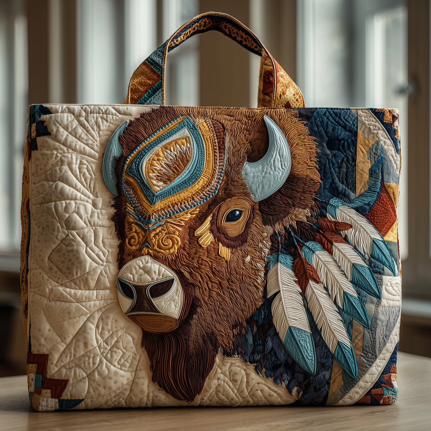 Majestic Bison Quilted Tote Bag GFTOTP10244