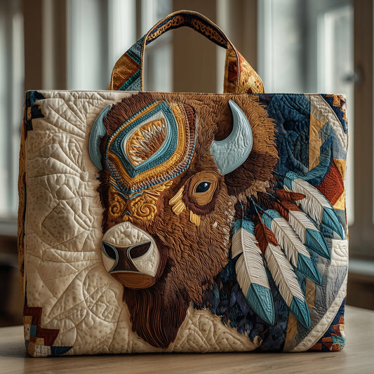 Majestic Bison Quilted Tote Bag GFTOTP10244
