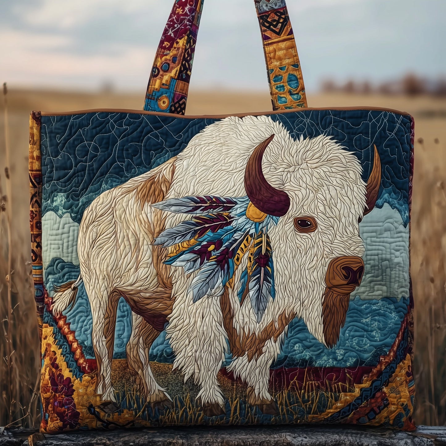 Majestic Bison Quilted Tote Bag GFTOTP10249