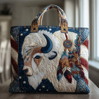 Patriotic Bison Quilted Tote Bag GFTOTP10255