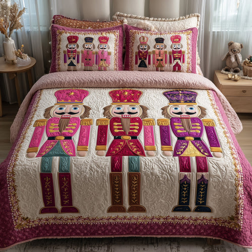 Pink Nutcracker 3-Piece Quilted Bedding Set GFTOTP10259