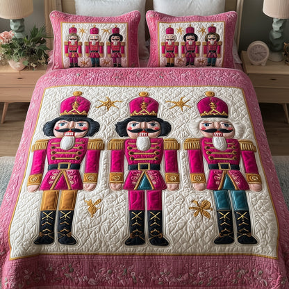 Pink Nutcracker 3-Piece Quilted Bedding Set GFTOTP10260