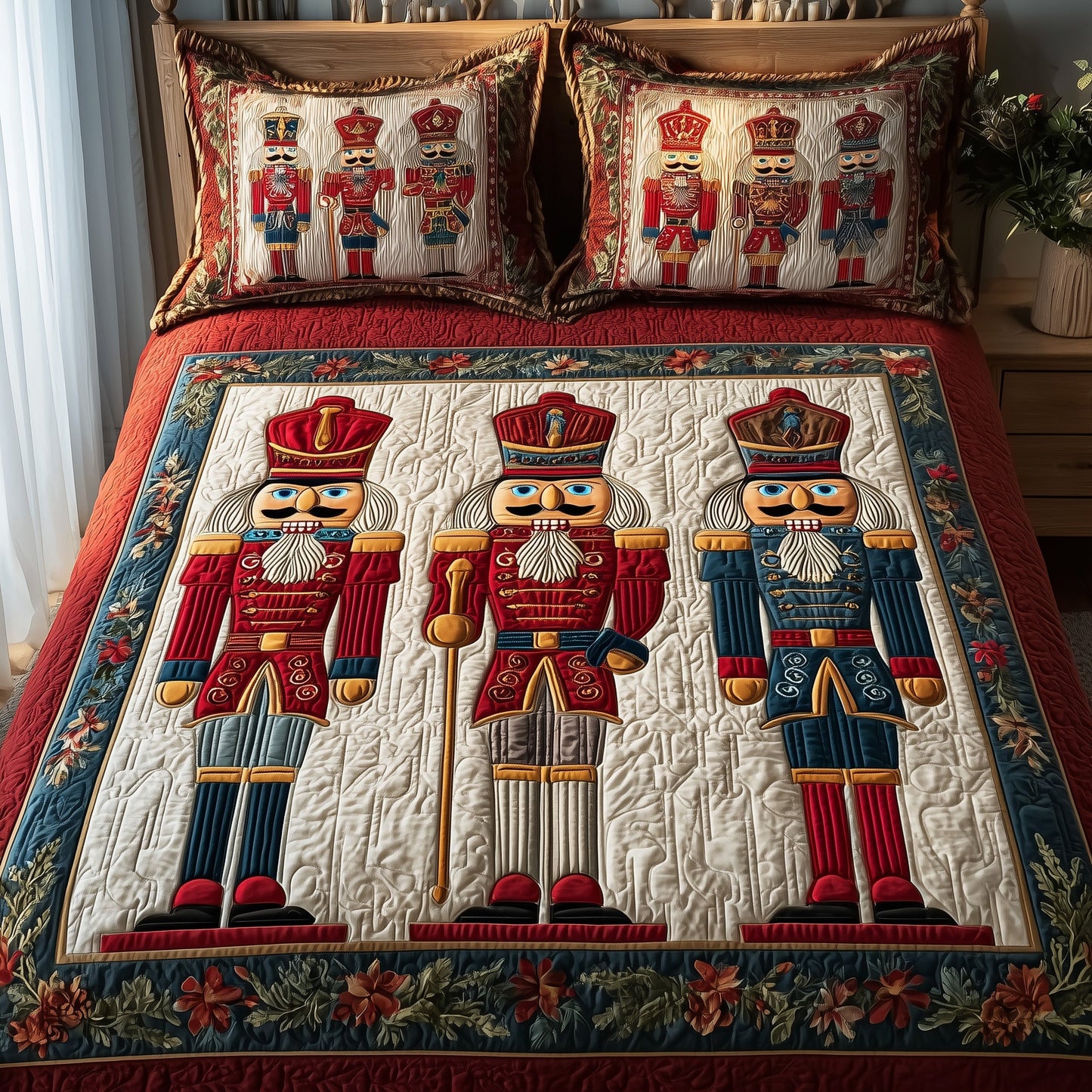 Nutcracker 3-Piece Quilted Bedding Set GFTOTP10267