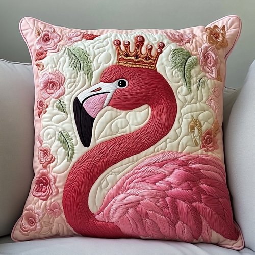 Festive Flamingo Quilted Pillow Case GFTOTP1030