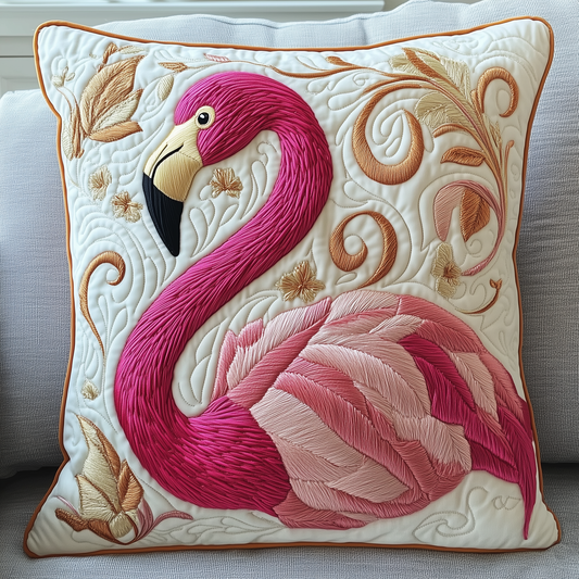 Festive Flamingo Quilted Pillow Case GFTOTP1031