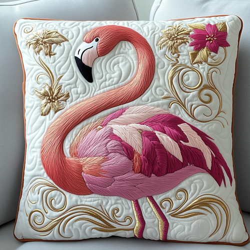 Festive Flamingo Quilted Pillow Case GFTOTP1032