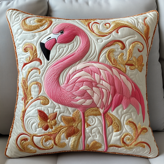 Festive Flamingo Quilted Pillow Case GFTOTP1033