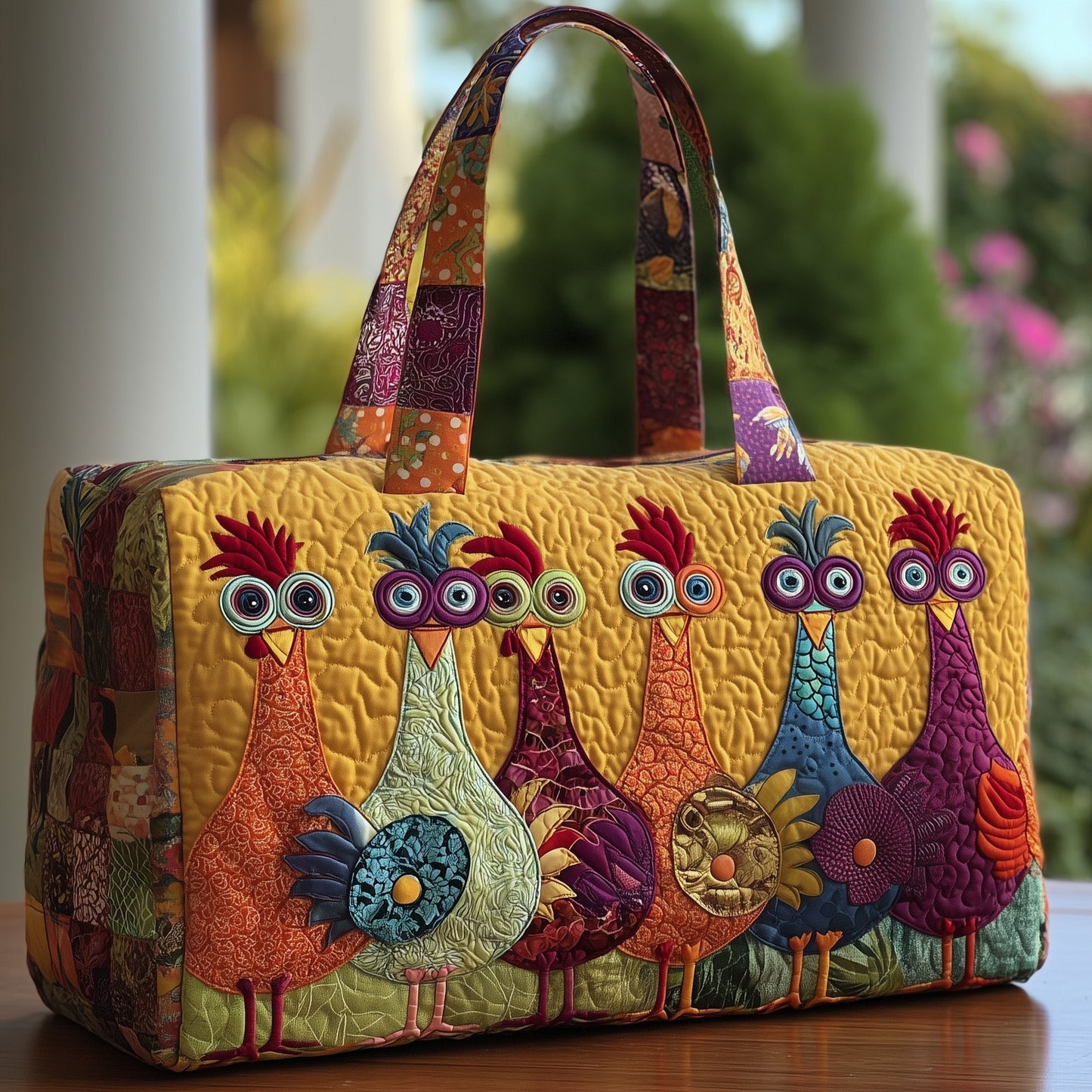Funky Chicken Quilted Duffle Bag GFTOTP10349