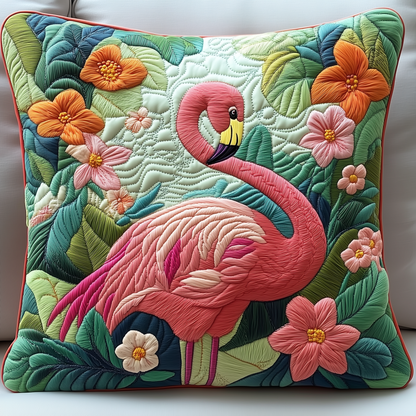 Festive Flamingo Quilted Pillow Case GFTOTP1034